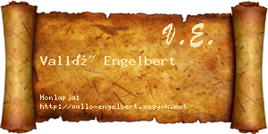 Valló Engelbert névjegykártya